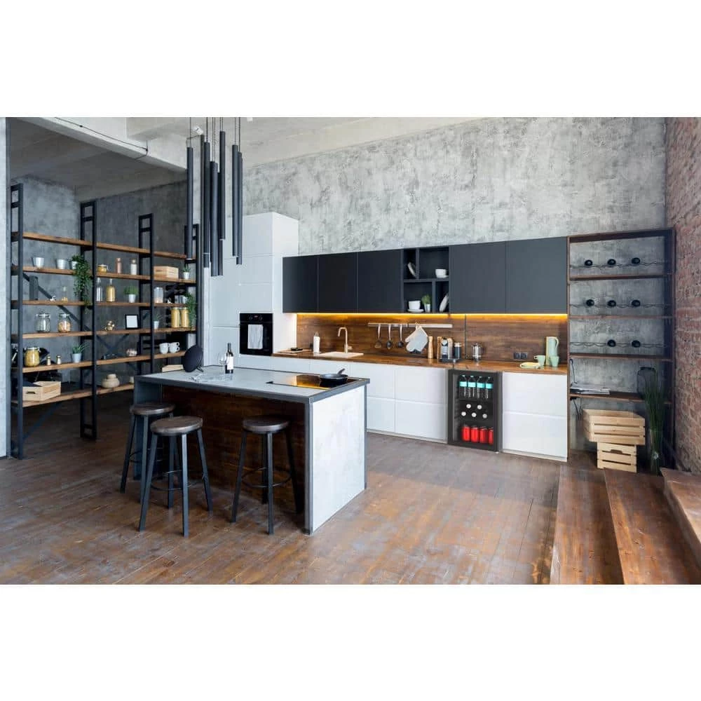 Husky 2.4 Cu. ft. 60-Can Freestanding Beverage Cooler Countertop Mini Fridge with Glass Door without Freezer (Black) 3 Husky 2.4 Cu. ft. 60-Can Freestanding Beverage Cooler Countertop Mini Fridge with Glass Door without Freezer (Black) - Image 2