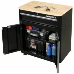 Husky Ready-to-Assemble 24-Gauge Steel 1-Drawer 2-Door Garage Base Cabinet in Black (28 in. W x 33 in. H x 18 in. D -ToolHub Shop black husky free standing cabinets g2801b us 77 1000