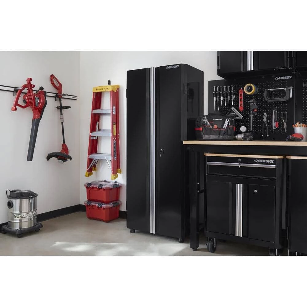 Husky Ready-to-Assemble 24-Gauge Steel Freestanding Garage Cabinet in Black (30 in. W x 72 in. H x 18 in. D) 16 Husky Ready-to-Assemble 24-Gauge Steel Freestanding Garage Cabinet in Black (30 in. W x 72 in. H x 18 in. D) - Image 14