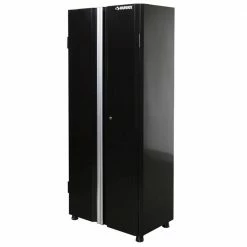 Husky Ready-to-Assemble 24-Gauge Steel Freestanding Garage Cabinet in Black (30 in. W x 72 in. H x 18 in. D)