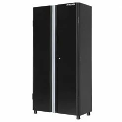 Husky Ready-to-Assemble 24-Gauge Steel Freestanding Garage Cabinet in Black (36 in. W x 72 in. H x 18 in. D)