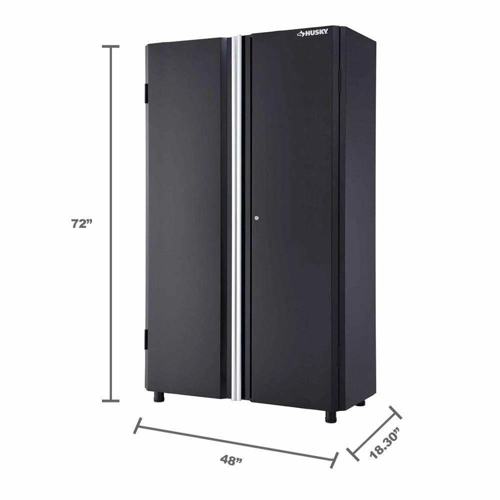 Husky Ready-to-Assemble 24-Gauge Steel Freestanding Garage Cabinet in Black (48 in. W x 72 in. H x 18 in. D) 6 Husky Ready-to-Assemble 24-Gauge Steel Freestanding Garage Cabinet in Black (48 in. W x 72 in. H x 18 in. D) - Image 4