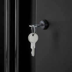 Husky Extra Wide Heavy Duty Welded 20-Gauge Steel 2-Door Garage Base Cabinet in Black (32 in. W x 33 in. H x 21.5 in. D) -ToolHub Shop black husky free standing cabinets htc1000001 ex 4f 1000