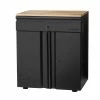 Husky Heavy Duty Welded 20-Gauge Steel 1-Drawer 2-Door Garage Base Cabinet in Black (28 in. W x 32 in. H x 21.5 in. D) -ToolHub Shop black husky free standing cabinets htc1000009 64 1000