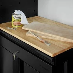 Husky Extra Wide Heavy Duty Welded 20-Gauge Steel 1-Drawer 2-Door Garage Cabinet in Black (32 in. W x 33 in. H x 21.5 in. D) -ToolHub Shop black husky free standing cabinets htc1000009 ex 4f 1000