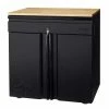 Husky Extra Wide Heavy Duty Welded 20-Gauge Steel 1-Drawer 2-Door Garage Cabinet in Black (32 in. W x 33 in. H x 21.5 in. D) -ToolHub Shop black husky free standing cabinets htc1000009 ex 64 1000