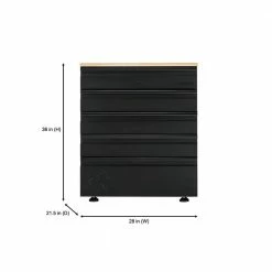 Husky Heavy Duty Welded 18-Gauge Steel 5-Drawer Garage Base Cabinet in Black (28 in. W x 32 in. H x 21.5 in. D) -ToolHub Shop black husky free standing cabinets htc100007 1d 1000
