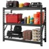 Husky 3-Tier Heavy Duty Industrial Welded Steel Garage Storage Shelving Unit in Black (65 in. W x 54 in. H x 24 in. D) -ToolHub Shop black husky freestanding shelving units hbr652454w3 64 1000