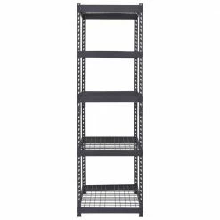 Husky 5-Tier Heavy Duty Boltless Steel Garage Storage Shelving Unit in Black (48 in. W x 78 in. H x 24 in. D) -ToolHub Shop black husky freestanding shelving units n2r482478w5b 1d 1000