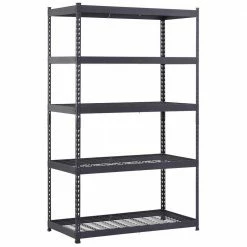 Husky 5-Tier Heavy Duty Boltless Steel Garage Storage Shelving Unit in Black (48 in. W x 78 in. H x 24 in. D) -ToolHub Shop black husky freestanding shelving units n2r482478w5b 40 1000