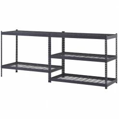 Husky 5-Tier Heavy Duty Boltless Steel Garage Storage Shelving Unit in Black (48 in. W x 78 in. H x 24 in. D) -ToolHub Shop black husky freestanding shelving units n2r482478w5b 4f 1000