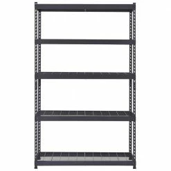 Husky 5-Tier Heavy Duty Boltless Steel Garage Storage Shelving Unit in Black (48 in. W x 78 in. H x 24 in. D) -ToolHub Shop black husky freestanding shelving units n2r482478w5b 77 1000