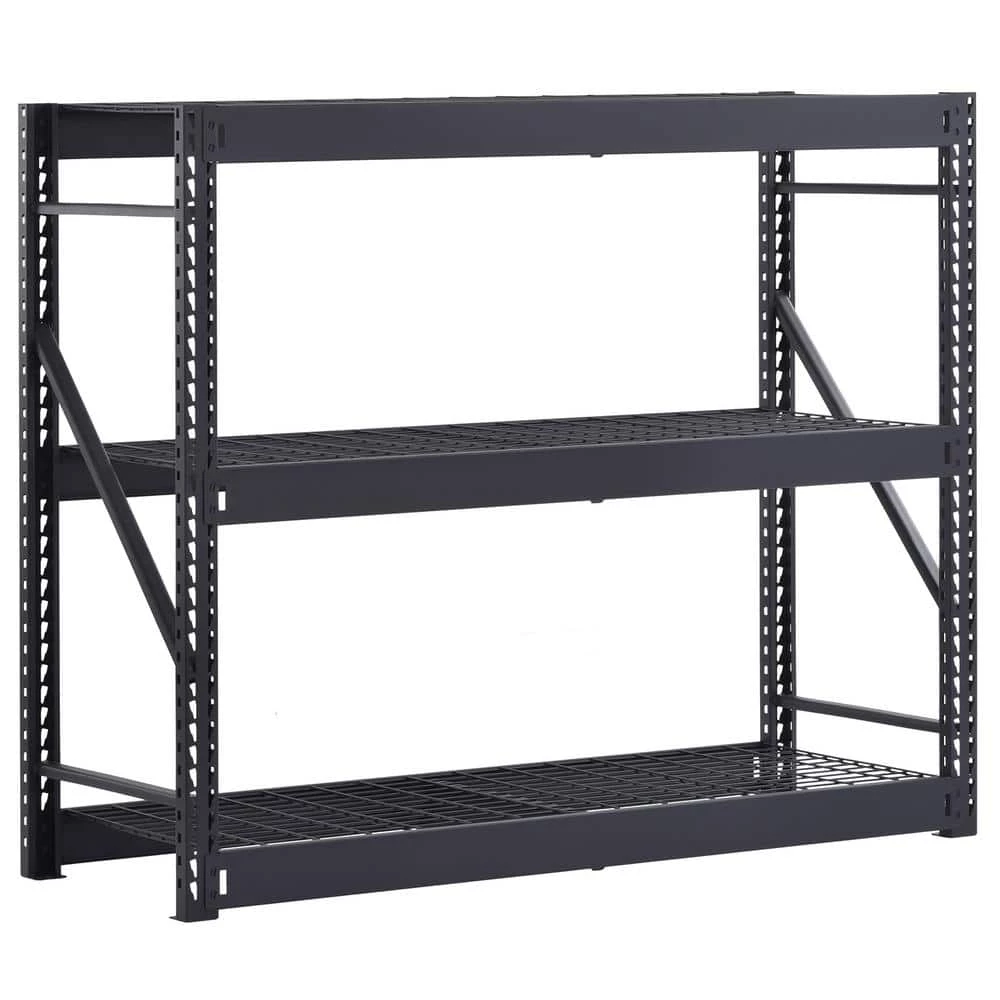 Husky 3-Tier Industrial Duty Steel Freestanding Garage Storage Shelving Unit in Black (65 in. W x 54 in. H x 24 in. D) 5 Husky 3-Tier Industrial Duty Steel Freestanding Garage Storage Shelving Unit in Black (65 in. W x 54 in. H x 24 in. D) - Image 3