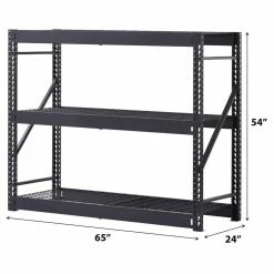 Husky 3-Tier Industrial Duty Steel Freestanding Garage Storage Shelving Unit in Black (65 in. W x 54 in. H x 24 in. D) 23 Husky 3-Tier Industrial Duty Steel Freestanding Garage Storage Shelving Unit in Black (65 in. W x 54 in. H x 24 in. D) -ToolHub Shop black husky freestanding shelving units n2w652454w3b c3 1000