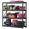Husky 4-Tier Industrial Duty Steel Freestanding Garage Storage Shelving Unit in Black (77 in. W x 78 in. H x 24 in. D) -ToolHub Shop black husky freestanding shelving units n2w772478w4b 64 1000
