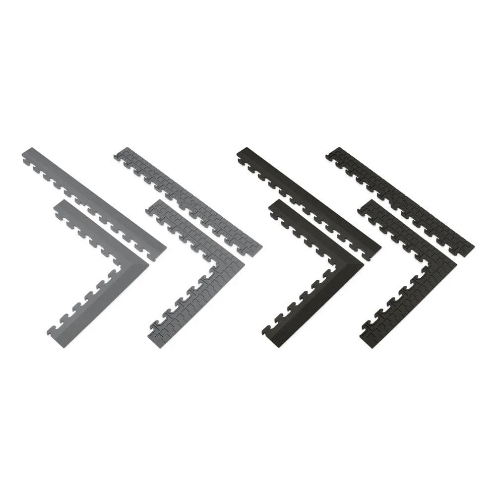 Husky 18.4 in. x 18.4 in. Black Commercial PVC Garage Flooring Trim Kit 7 Husky 18.4 in. x 18.4 in. Black Commercial PVC Garage Flooring Trim Kit - Image 5