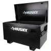 Husky 48 in. W x 24 in. D Steel Job Site Tool Box in Black -ToolHub Shop black husky jobsite boxes h48jsb 64 1000