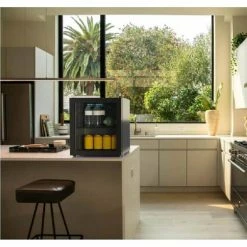 Husky 1.5 Cu. ft. Glass Door Freestanding Countertop Beverage Refrigerator with Reversible Door without Freezer (Black) -ToolHub Shop black husky mini fridges osfg011 bm 1f 1000