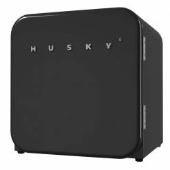 Husky 1.51 Cu. ft. 40-Can Retro Freestanding Quiet Compact Countertop Mini Fridge with Reversible Door without Freezer (Black)
