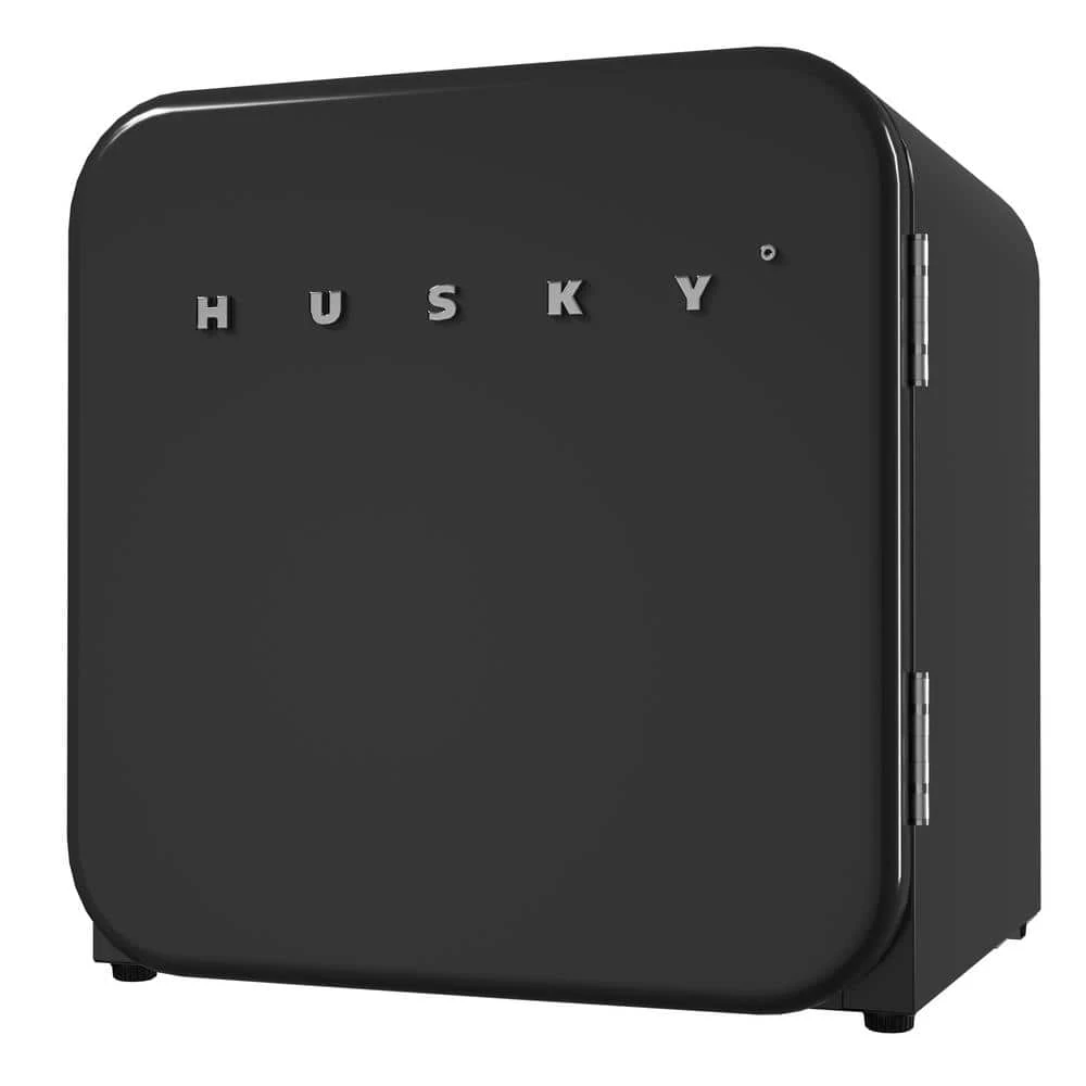 Husky 1.51 Cu. ft. 40-Can Retro Freestanding Quiet Compact Countertop Mini Fridge with Reversible Door without Freezer (Black) 3 Husky 1.51 Cu. ft. 40-Can Retro Freestanding Quiet Compact Countertop Mini Fridge with Reversible Door without Freezer (Black)