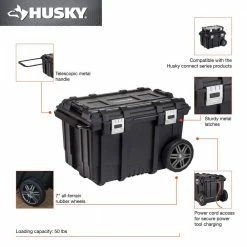 Husky 26 in. Connect Rolling Tool Box Black -ToolHub Shop black husky modular tool storage systems 228224 77 1000