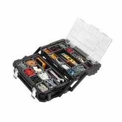 Husky 22 in. 22-Compartment Connect Cantilever Organizer for Small Parts Organizer 22 Husky 22 in. 22-Compartment Connect Cantilever Organizer for Small Parts Organizer -ToolHub Shop black husky modular tool storage systems 230379 44 1000