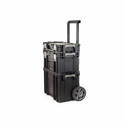 Husky 22 in. Connect Rolling System Plastic Tool Box -ToolHub Shop black husky modular tool storage systems 230381 c3 1000