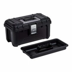 Husky 16 in. Black Plastic Portable Tool Box with Metal Latches 16 Husky 16 in. Black Plastic Portable Tool Box with Metal Latches -ToolHub Shop black husky portable tool boxes 235574 1f 1000
