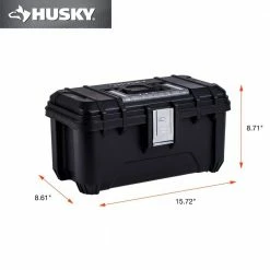 Husky 16 in. Black Plastic Portable Tool Box with Metal Latches 13 Husky 16 in. Black Plastic Portable Tool Box with Metal Latches -ToolHub Shop black husky portable tool boxes 235574 40 1000