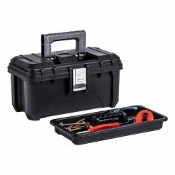 Husky 16 in. Black Plastic Portable Tool Box with Metal Latches 17 Husky 16 in. Black Plastic Portable Tool Box with Metal Latches -ToolHub Shop black husky portable tool boxes 235574 44 1000