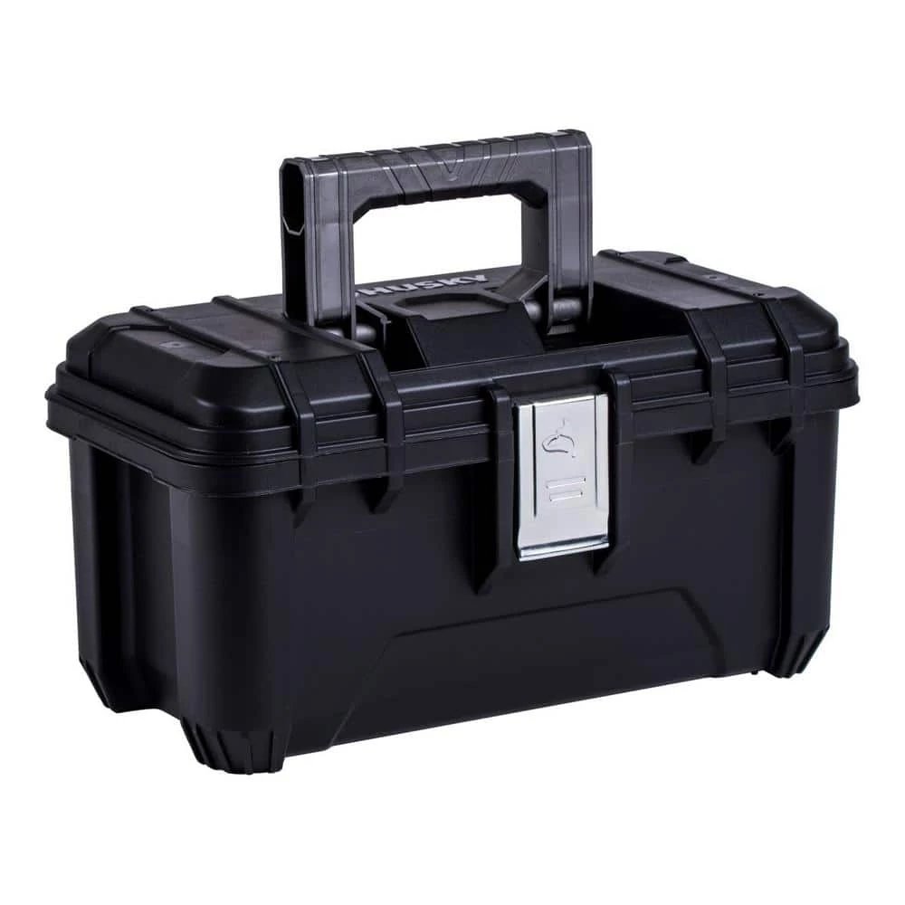 Husky 16 in. Black Plastic Portable Tool Box with Metal Latches 3 Husky 16 in. Black Plastic Portable Tool Box with Metal Latches
