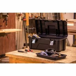 Husky 26 in. Black Plastic Portable Tool Box with Metal Latches 15 Husky 26 in. Black Plastic Portable Tool Box with Metal Latches -ToolHub Shop black husky portable tool boxes 235580 4f 1000