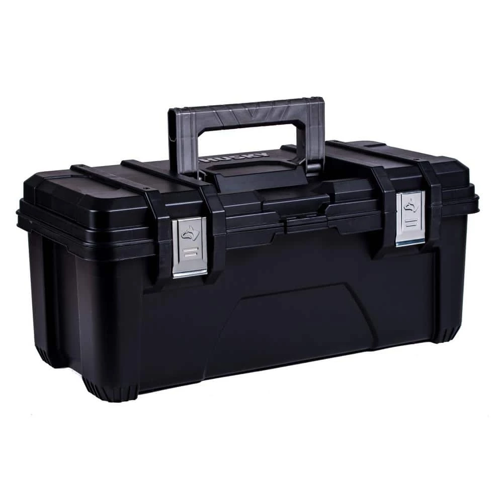 Husky 26 in. Black Plastic Portable Tool Box with Metal Latches 3 Husky 26 in. Black Plastic Portable Tool Box with Metal Latches