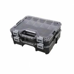 Husky 36-Compartment Interlocking Small Parts Organizer in Black (2-Pack)