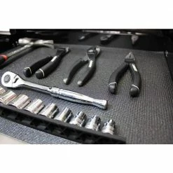 Husky 18 in. x 100 in. Black Premium Solid Drawer Liner -ToolHub Shop black husky shelf liners drawer liners dtc130001 1d 1000