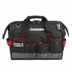 Husky 14 in. Large Mouth Tool Bag -ToolHub Shop black husky tool bags 67125 02 4f 1000