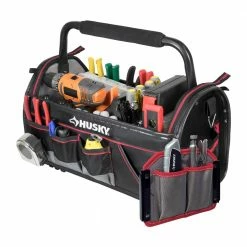 Husky 20 in. Pro Tool Tote with Removable Tool Wall -ToolHub Shop black husky tool bags 67129 02 77 1000