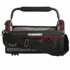 Husky 20 in. Pro Tool Tote with Removable Tool Wall -ToolHub Shop black husky tool bags 67129 02 c3 1000