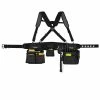 Husky 2-Bag 18 -Pocket Black Framer's Suspension Rig Work Tool Belt with Suspenders -ToolHub Shop black husky tool belts hd00116 th 64 1000