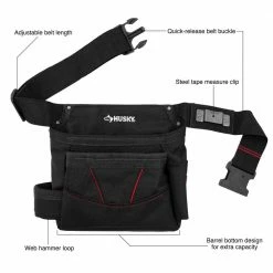 Husky 6-Pocket Black Tool Belt Pouch 9 Husky 6-Pocket Black Tool Belt Pouch -ToolHub Shop black husky tool belts hd335088 th 40 1000