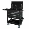 Husky 33 in 4-Drawer Mechanics Cart with Extended Side Table and Bottle Tray -ToolHub Shop black husky tool carts xhouc3304b11 64 1000