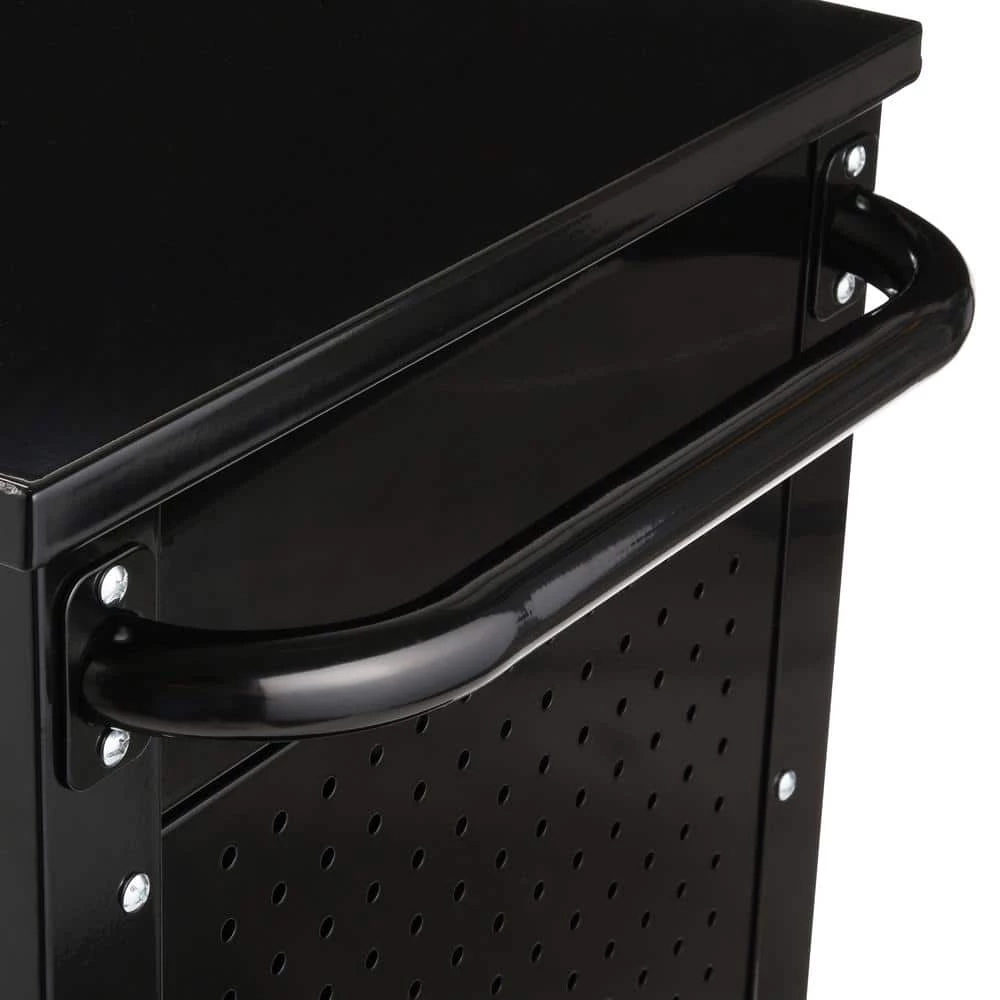 Husky 33 in 4-Drawer Mechanics Cart with Extended Side Table and Bottle Tray 9 Husky 33 in 4-Drawer Mechanics Cart with Extended Side Table and Bottle Tray - Image 7