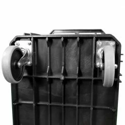 Husky 2-Tier Plastic 4-Wheeled Service Cart in Black with 500 lb. Capacity -ToolHub Shop black husky utility carts 410 113 0111 4f 1000