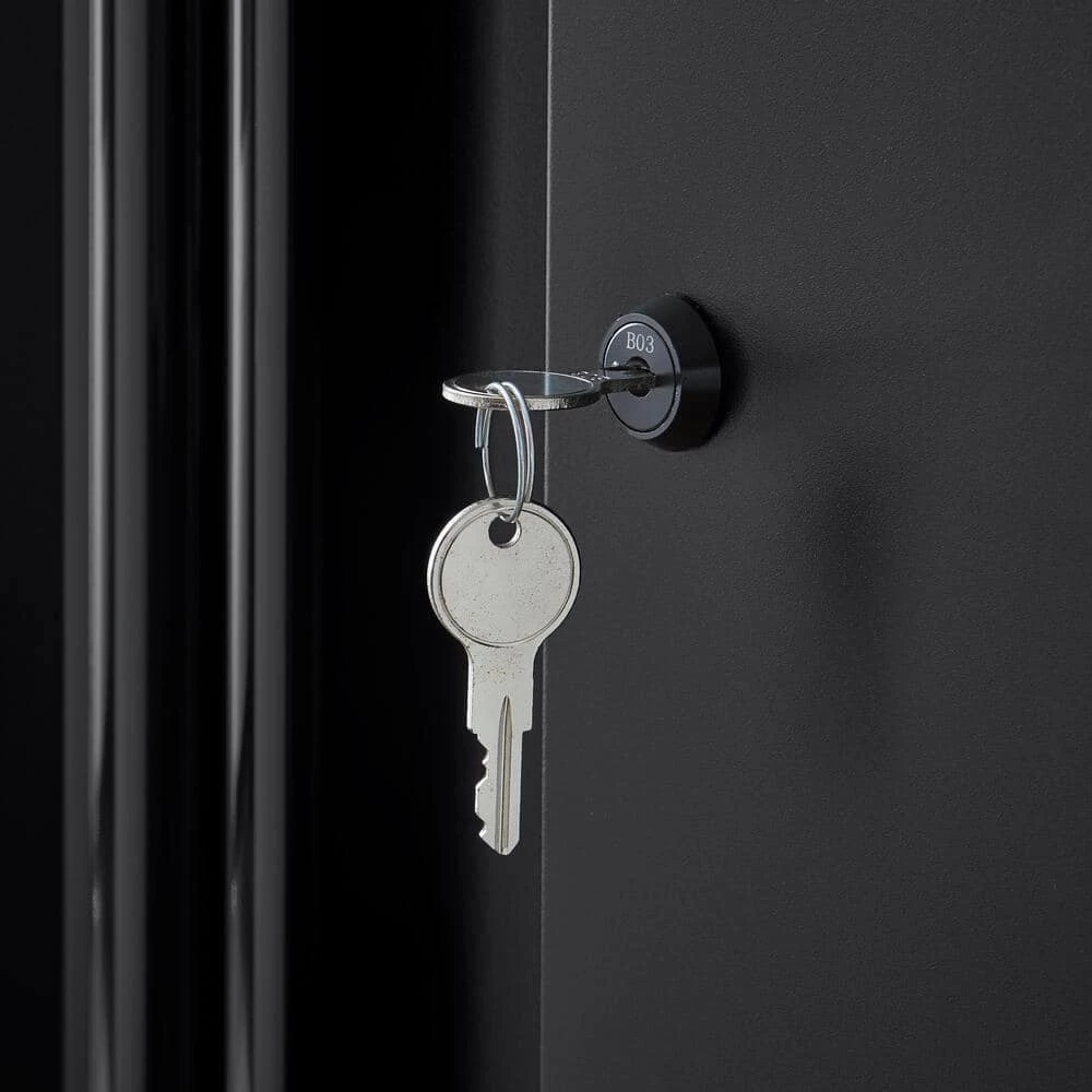 Husky Extra Wide Heavy Duty Welded 20-Gauge Steel Wall Mounted Garage Cabinet in Black (32 in. W x 22 in. H x 14 in. D) 11 Husky Extra Wide Heavy Duty Welded 20-Gauge Steel Wall Mounted Garage Cabinet in Black (32 in. W x 22 in. H x 14 in. D) - Image 9