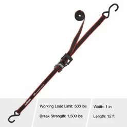 Husky 12 ft. x 1 in. Ratchet Tie-Down Straps with S-Hook (4-Pack) -ToolHub Shop blacks husky ratchet straps fh0829 40 1000