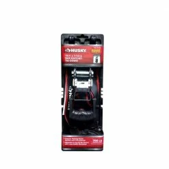 Husky 1-1/4 in. x 16 ft. Bar Ratchet Tie-Down Strap with J Hook and Mash Bag -ToolHub Shop blacks husky ratchet straps fh0874 c3 1000