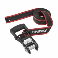 Husky 1-1/4 in. x 16 ft. Endless Loop Ratchet Tie-Down Strap -ToolHub Shop blacks husky tie down hardware accessories fh0881 31 1000