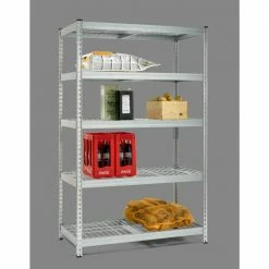 Husky 5-Tier Riveted Steel Garage Storage Shelving Unit in Silver (48 in. W x 78 in. H x 24 in. D) -ToolHub Shop gavanised husky freestanding shelving units 426007 1d 1000