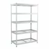 Husky 5-Tier Riveted Steel Garage Storage Shelving Unit in Silver (48 in. W x 78 in. H x 24 in. D) 1 Husky 5-Tier Riveted Steel Garage Storage Shelving Unit in Silver (48 in. W x 78 in. H x 24 in. D) -ToolHub Shop gavanised husky freestanding shelving units 426007 64 1000