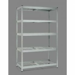 Husky 5-Tier Riveted Steel Garage Storage Shelving Unit in Silver (48 in. W x 78 in. H x 24 in. D) -ToolHub Shop gavanised husky freestanding shelving units 426007 c3 1000